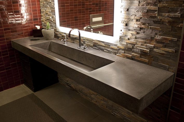 Concrete Sinks For The Restaurant And Public Restrooms By