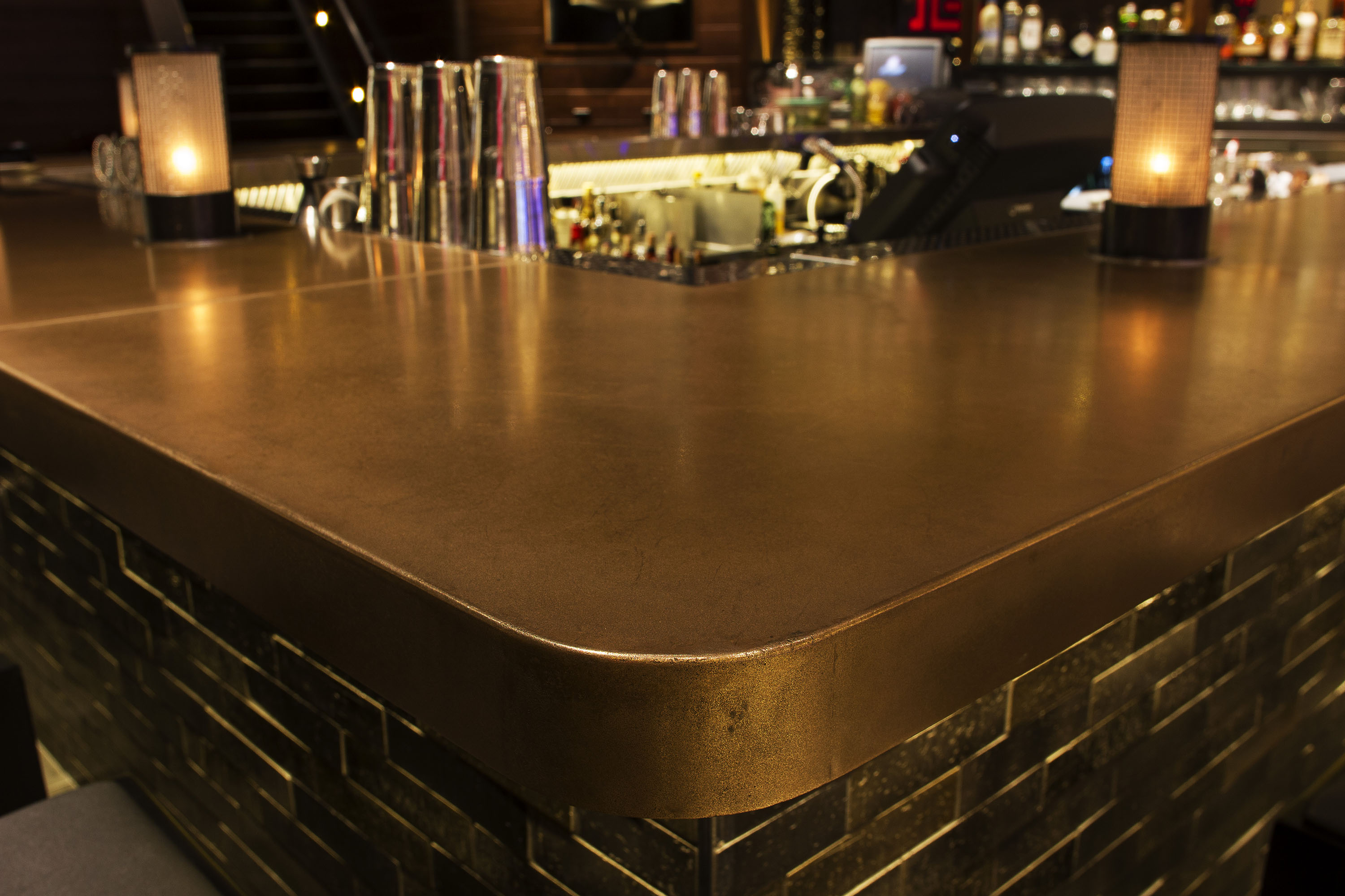 oncrete Bartop in MetalCrete Bronze, MyChina Restaurant