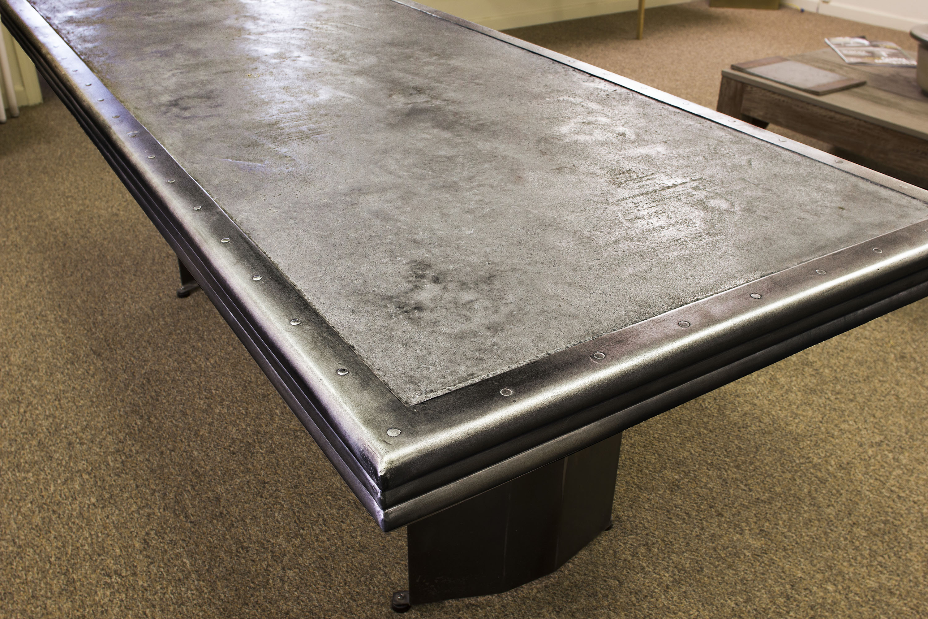 MetalCrete Tabletop, Genuine Pewter Finish