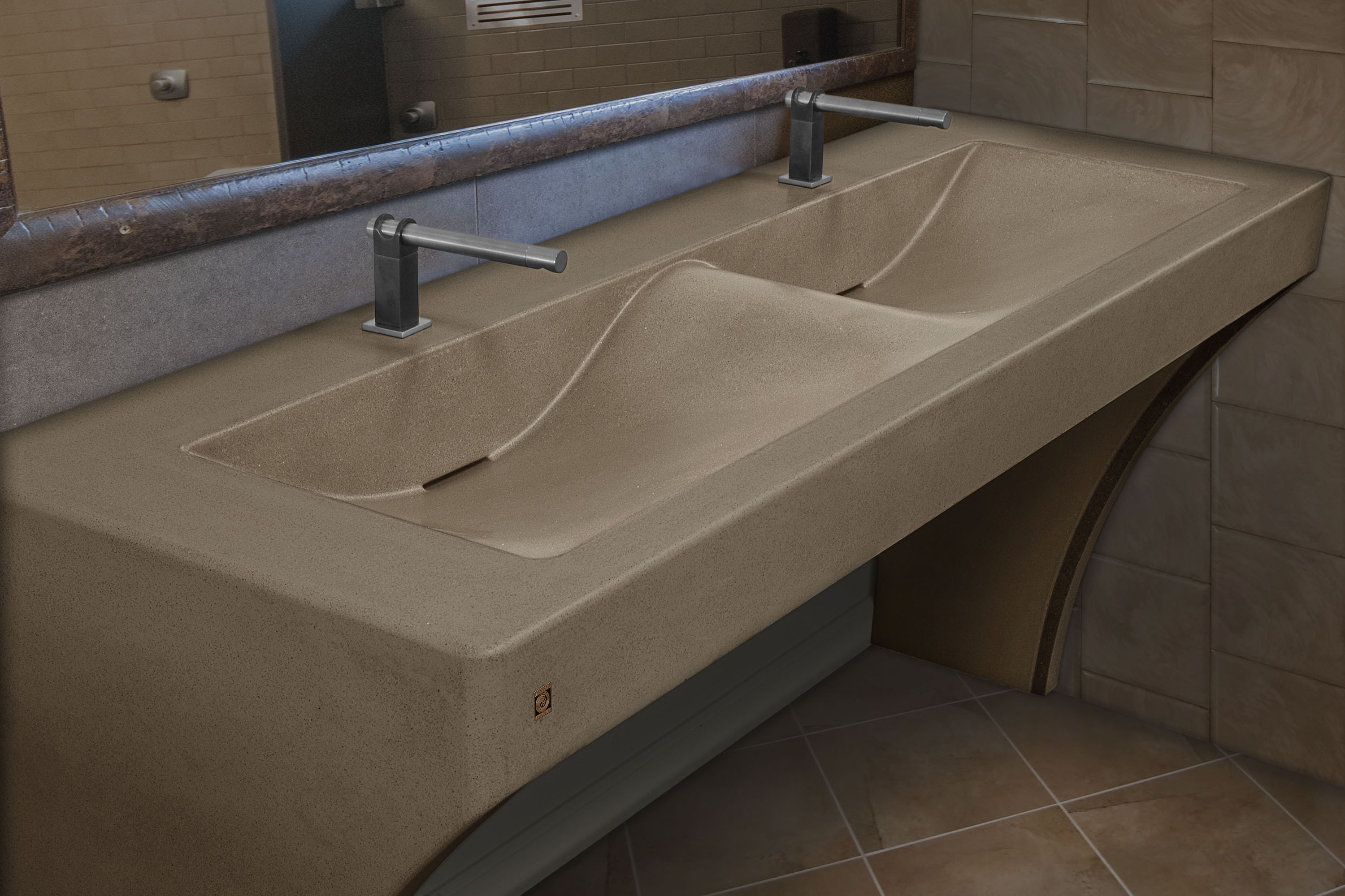 Concrete RaveSink, N607 Truffle and N612 Cream