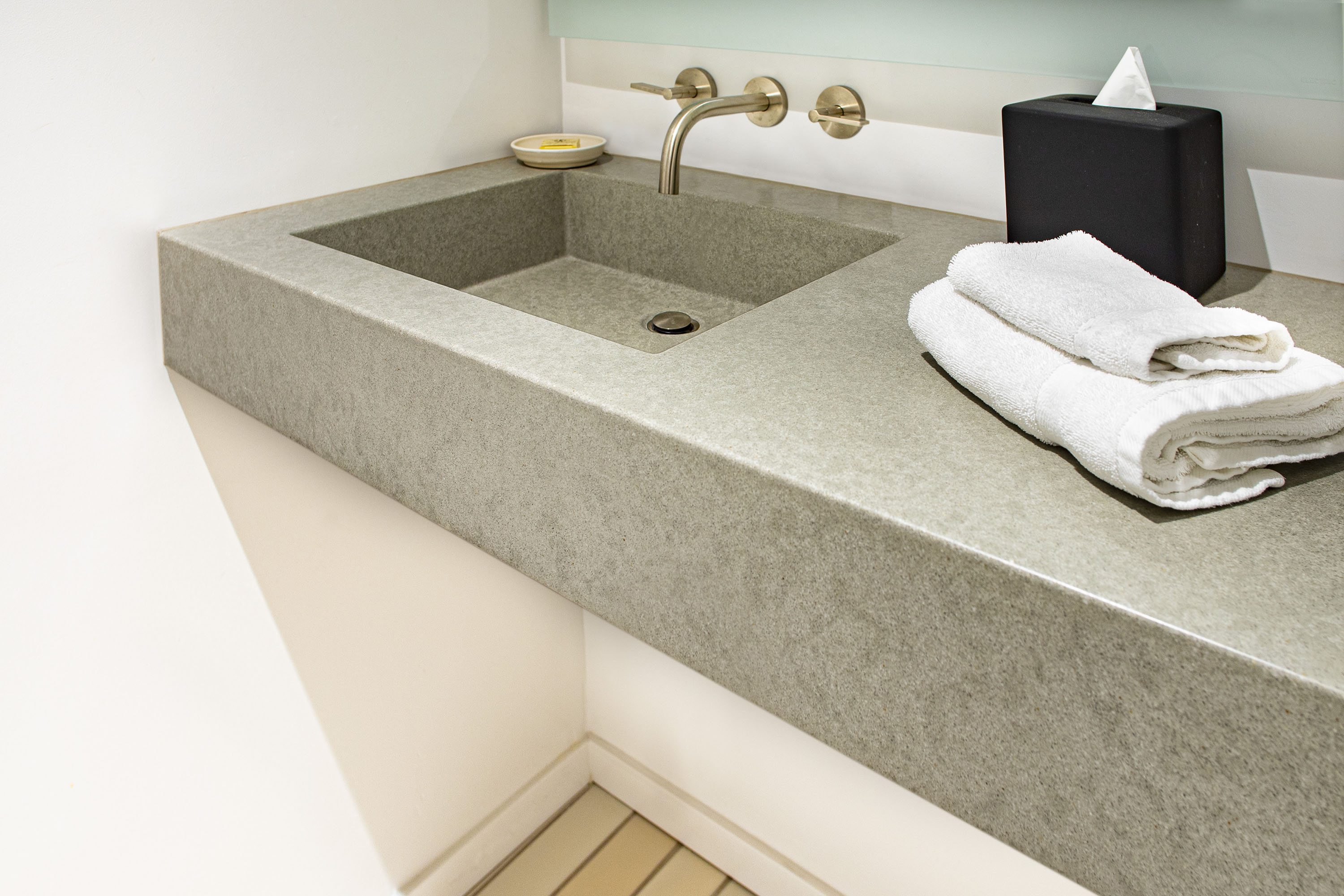 Concrete Integrated Sinks, N634 Alloy, Harmon Guest House, Healdsburg CA