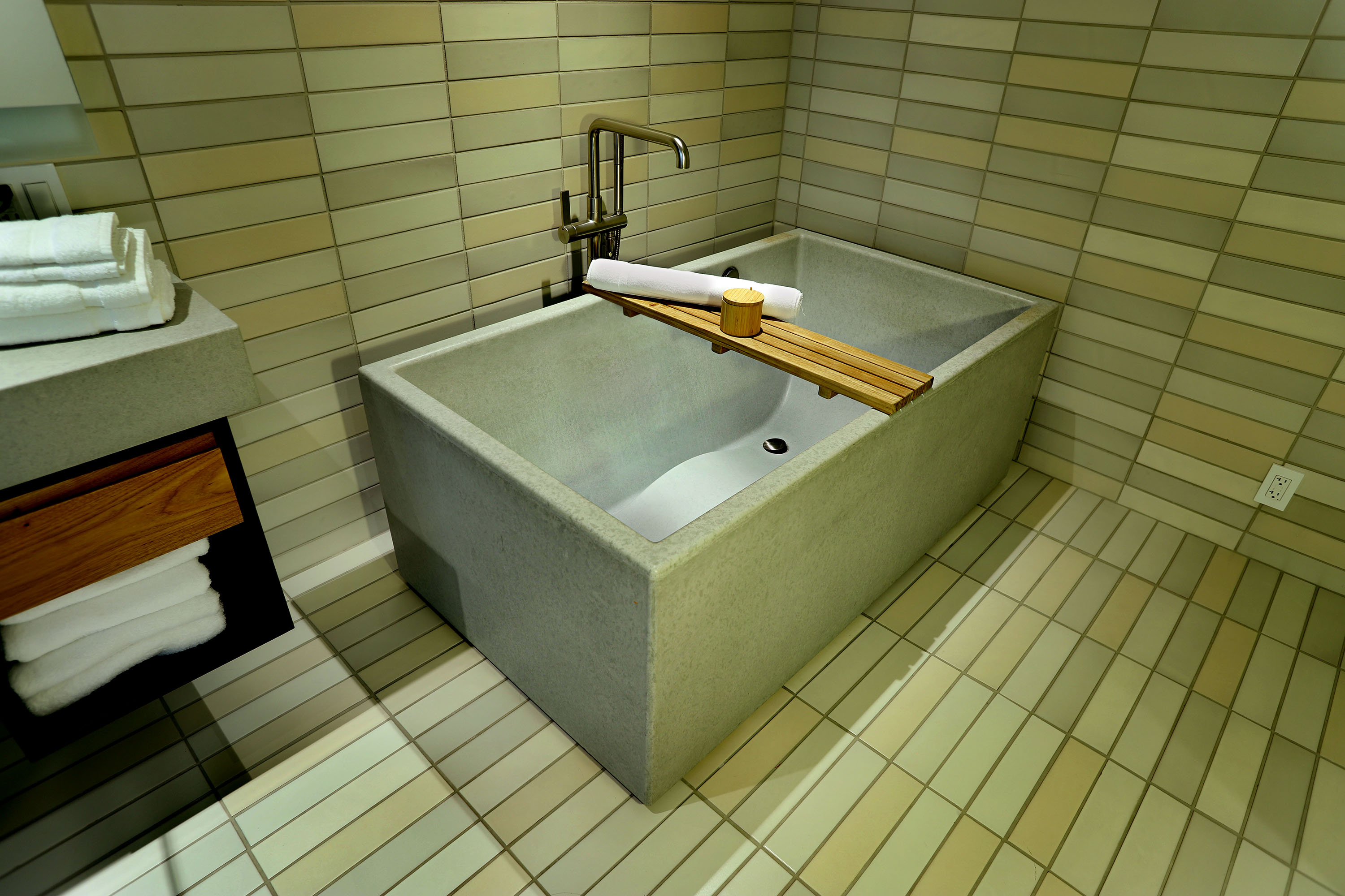 Indulge Urban Concrete Soaking Tub, Harmon Guest House, Healdsberg CA