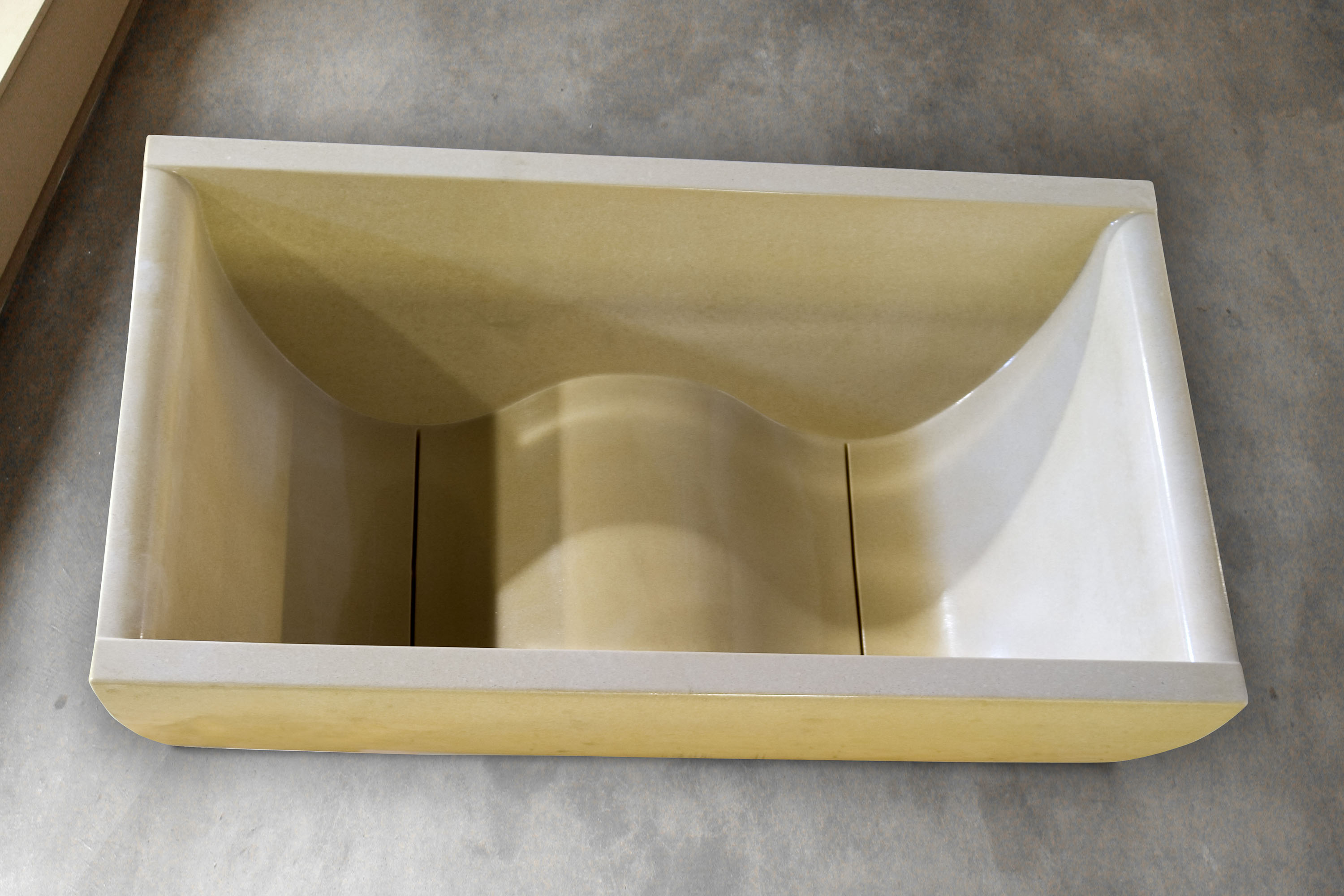 DoubleWave Concrete Soaking Tubs, C612 Cream