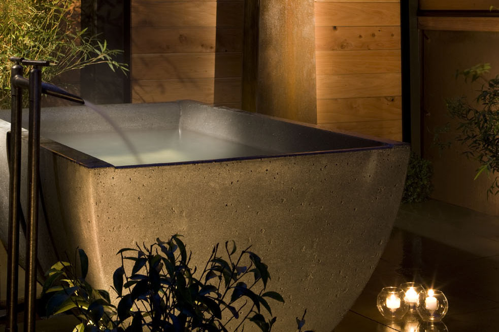 DoubleWave Concrete Soaking Tub, C602 Smoke, Bardessono Resort and Spa, Yountville CA