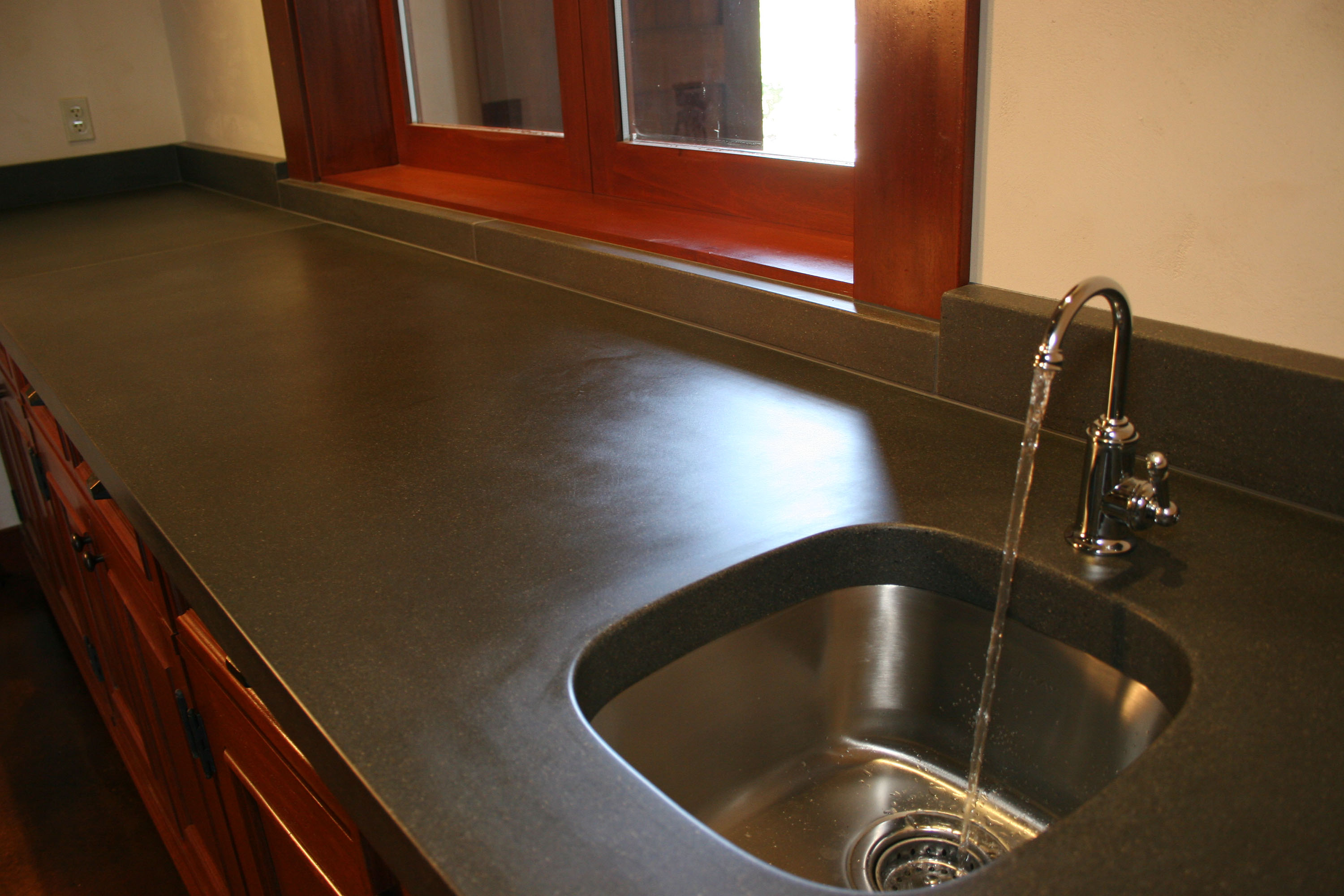 Custom Concrete Countertops, N601 Midnight, Black Stallion Winery, Napa CA