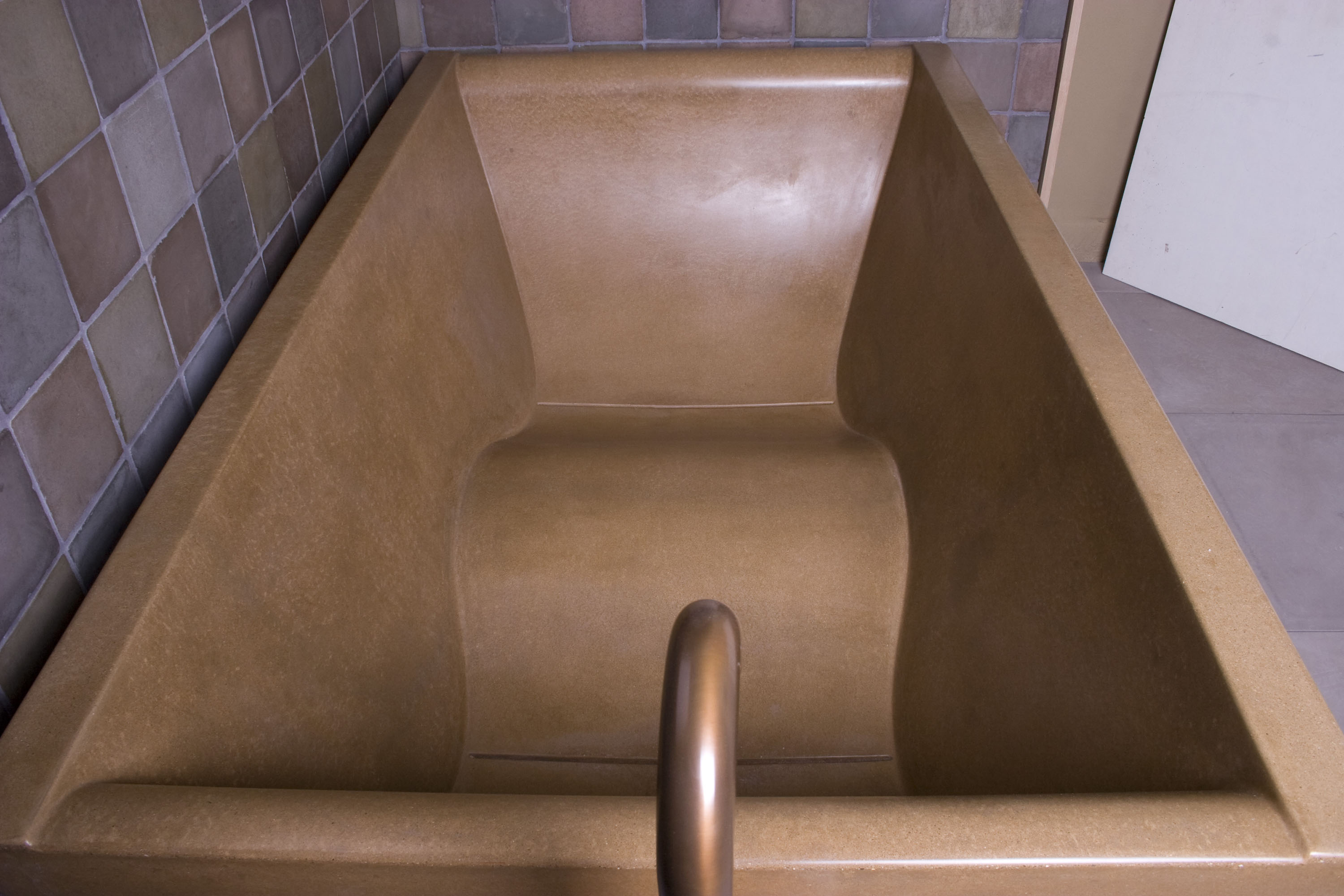DoubleWave Concrete Soaking Tub, C611 Buckskin