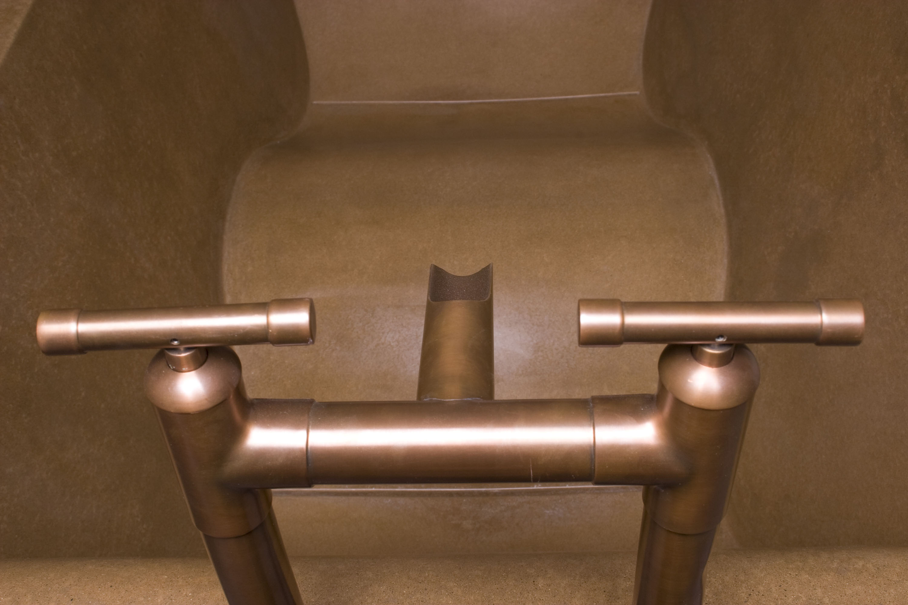 DoubleWave Concrete Soaking Tub, C611 Buckskin, with Sonoma Forge Tub-Filler
