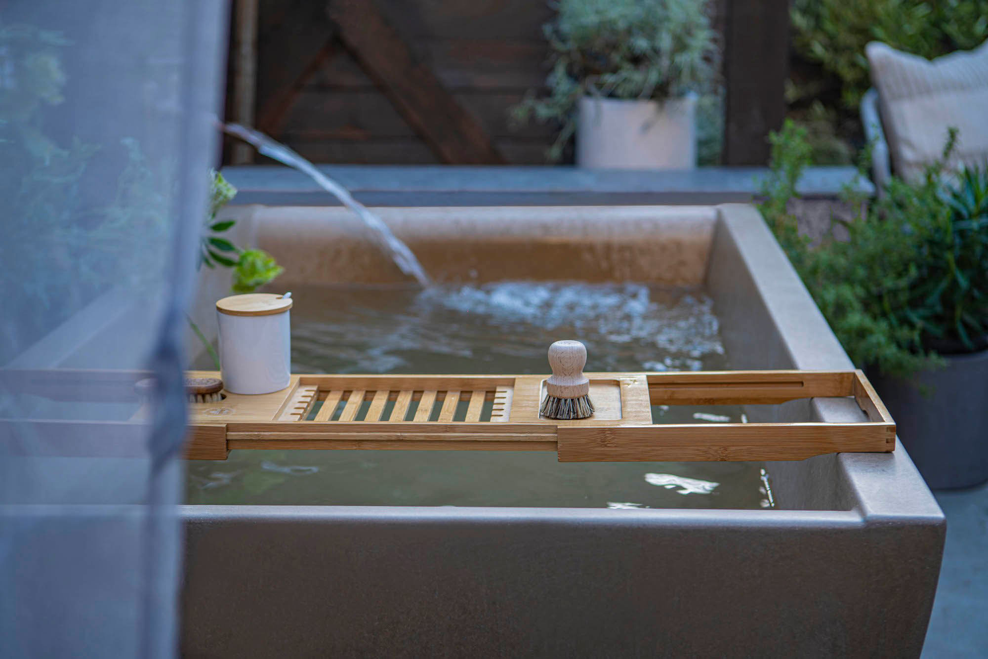 DoubleWave Concrete Soaking Tub, C607 Truffle, Lodge at Sonoma, Sonoma CA