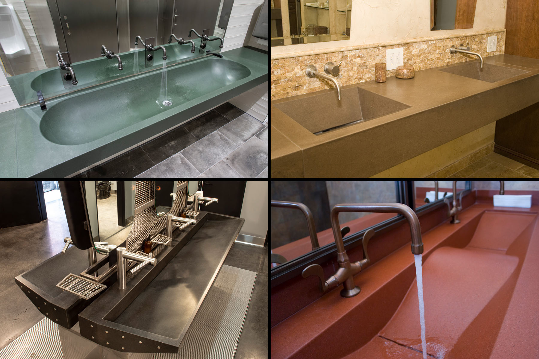 Be sure to check-out all of our restroom sink styles, standard in Stain-Free NuCrete Concrete
