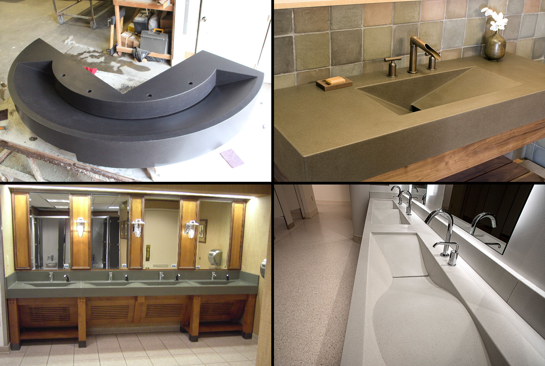 Be sure to check-out all of our restroom sink styles, standard in Stain-Free NuCrete Concrete